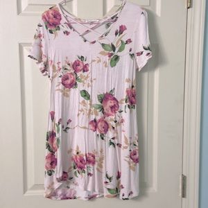 Women’s longer length Tee floral